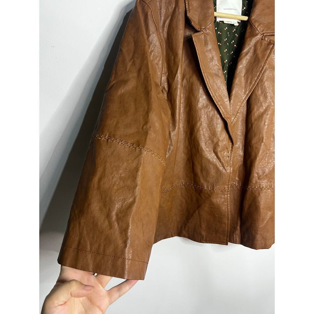 Anthropologie Hayden Embroidered Vegan Leather Jacket Size Large - Picture 4 of 8